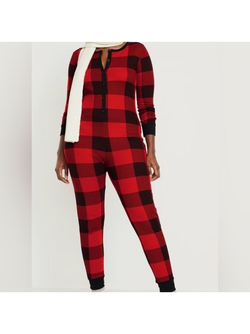 Old Navy Christmas Buffalo Plaid Onesie One Piece Pajamas Holidays Match The Fam